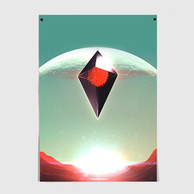 Постер с принтом No Mans Sky 4 в городе Новоалтайск, 100% бумага
 | бумага, плотность 150 мг. Матовая, но за счет высокого коэффициента гладкости имеет небольшой блеск и дает на свету блики, но в отличии от глянцевой бумаги не покрыта лаком | no man sky | no mans sky | безлюдное небо | ноу мэнс скай