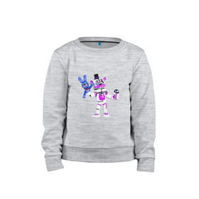 Детский свитшот хлопок с принтом Funtime Freddy в городе Новоалтайск, 100% хлопок | круглый вырез горловины, эластичные манжеты, пояс и воротник | Тематика изображения на принте: five nights at freddys: sister location