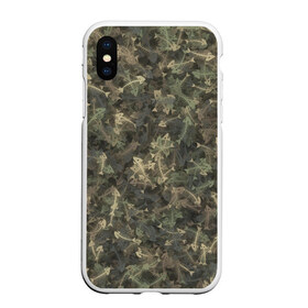 Чехол для iPhone XS Max матовый с принтом Камуфляж с рыбьими скелетам в городе Новоалтайск, Силикон | Область печати: задняя сторона чехла, без боковых панелей | кость | милитари | море | паттерн | рыба | рыбалка | текстура | хаки