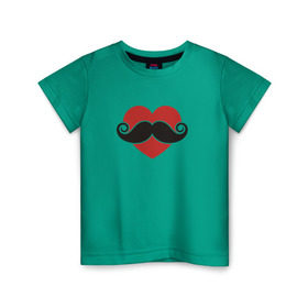 Детская футболка хлопок с принтом Носи усы! Wear mustache! в городе Новоалтайск, 100% хлопок | круглый вырез горловины, полуприлегающий силуэт, длина до линии бедер | beard | movember | mustache | борода | усабрь | усы