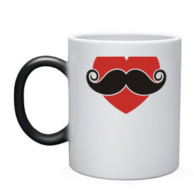Кружка хамелеон с принтом Носи усы! Wear mustache! в городе Новоалтайск, керамика | меняет цвет при нагревании, емкость 330 мл | beard | movember | mustache | борода | усабрь | усы