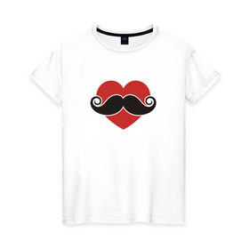 Женская футболка хлопок с принтом Носи усы! Wear mustache! в городе Новоалтайск, 100% хлопок | прямой крой, круглый вырез горловины, длина до линии бедер, слегка спущенное плечо | beard | movember | mustache | борода | усабрь | усы