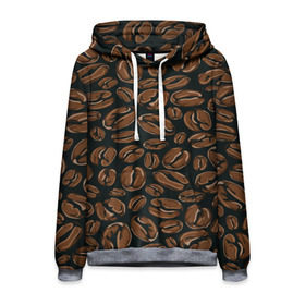 Мужская толстовка 3D с принтом Арабика в городе Новоалтайск, 100% полиэстер | двухслойный капюшон со шнурком для регулировки, мягкие манжеты на рукавах и по низу толстовки, спереди карман-кенгуру с мягким внутренним слоем. | beens | coffee | pattern | бобы | зерна | кофе | паттерн