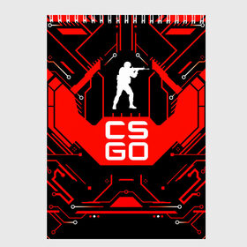 Скетчбук с принтом CSGO в городе Новоалтайск, 100% бумага
 | 48 листов, плотность листов — 100 г/м2, плотность картонной обложки — 250 г/м2. Листы скреплены сверху удобной пружинной спиралью | counter strike | team | игра | игрок | коммандос | стрелок