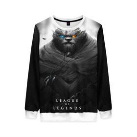 Женский свитшот 3D с принтом Rengar LoL в городе Новоалтайск, 100% полиэстер с мягким внутренним слоем | круглый вырез горловины, мягкая резинка на манжетах и поясе, свободная посадка по фигуре | league of legends | lol | rengar | лига легенд | лол | ренгар | тигр
