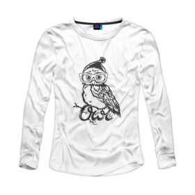 Женский лонгслив хлопок Сова в шапке: в городе Новоалтайск, 100% хлопок |  | bird | owl | няша | птица | сова | совунья | совушка | сыч