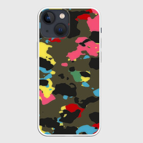 Чехол для iPhone 13 mini с принтом Цветной камуфляж в городе Новоалтайск,  |  | маскировка | пестрый | разноцветный | яркий