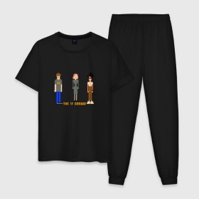 Мужская пижама хлопок с принтом The IT Crowd, Айтишники в городе Новоалтайск, 100% хлопок | брюки и футболка прямого кроя, без карманов, на брюках мягкая резинка на поясе и по низу штанин
 | it | it crowd | админы | айтишники | компьютерщики