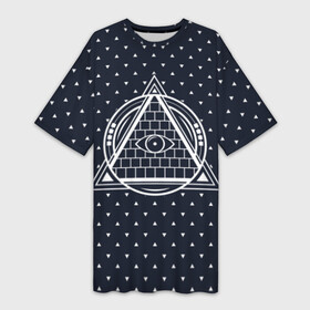 Платье-футболка 3D с принтом Illuminati в городе Новоалтайск,  |  | illuminati | pyramid | загадка | иллюминаты | око | пирамида | просвещение | просвещенные | тайна