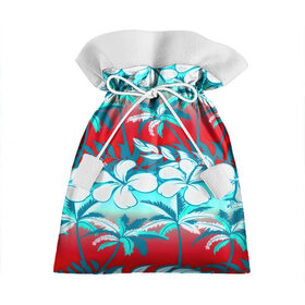Подарочный 3D мешок с принтом Tropical Fashion в городе Новоалтайск, 100% полиэстер | Размер: 29*39 см | Тематика изображения на принте: flower | пальмы | паттерн | цветы