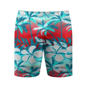 Мужские шорты 3D спортивные с принтом Tropical Fashion в городе Новоалтайск,  |  | flower | пальмы | паттерн | цветы
