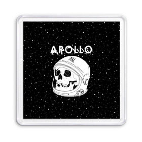 Магнит 55*55 с принтом Apollo в городе Новоалтайск, Пластик | Размер: 65*65 мм; Размер печати: 55*55 мм | bone | cosmic | cosmos | galaxy | planet | skelet | skull | space | star | universe | аполло | астронавт | вселенная | галактика | звезды | космонавт | космос | кости | планета | скелет | череп