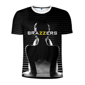 Мужская футболка 3D спортивная с принтом Brazzers в городе Новоалтайск, 100% полиэстер с улучшенными характеристиками | приталенный силуэт, круглая горловина, широкие плечи, сужается к линии бедра | brazzers