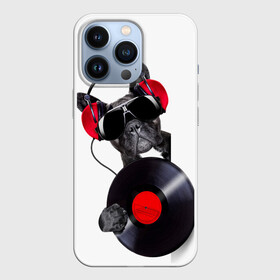 Чехол для iPhone 13 Pro с принтом DJ бульдог в городе Новоалтайск,  |  | Тематика изображения на принте: бульдог | винил | диджей | музыка | наушники | очки | пёс | пластинка | собака | юмор