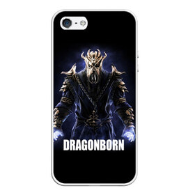 Чехол для iPhone 5/5S матовый с принтом Dragonborn в городе Новоалтайск, Силикон | Область печати: задняя сторона чехла, без боковых панелей | game | the elder scrolls v: skyrim | драконорожденный | игра | игрок