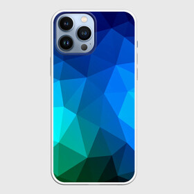 Чехол для iPhone 13 Pro Max с принтом Fight Polygon в городе Новоалтайск,  |  | Тематика изображения на принте: зеленый | полигон | синий | треугольники