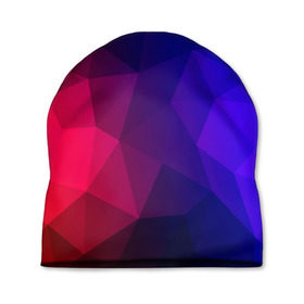 Шапка 3D с принтом Red&Blue в городе Новоалтайск, 100% полиэстер | универсальный размер, печать по всей поверхности изделия | красный | полигон | треугольники | яркий