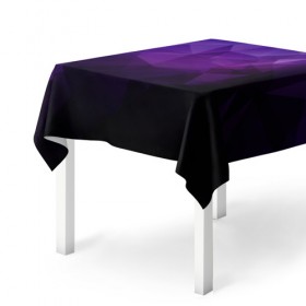 Скатерть 3D с принтом PolyViolet в городе Новоалтайск, 100% полиэстер (ткань не мнется и не растягивается) | Размер: 150*150 см | полигон | тёмный | треугольники | фиолетовый