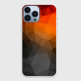 Чехол для iPhone 13 Pro Max с принтом abstraction в городе Новоалтайск,  |  | Тематика изображения на принте: оранжевый | полигон | треугольники черный