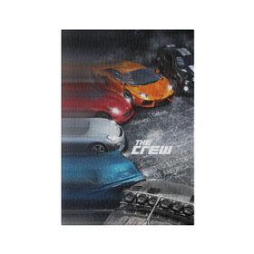 Обложка для паспорта матовая кожа с принтом The CREW в городе Новоалтайск, натуральная матовая кожа | размер 19,3 х 13,7 см; прозрачные пластиковые крепления | car | crew | dirt | grid | nfs | гонки | машина | нфс