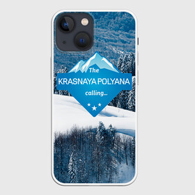 Чехол для iPhone 13 mini с принтом Красная поляна в городе Новоалтайск,  |  | горнолыжный курорт | горы | зима | красная поляна | лыжи | парк | роза хуторов | снег | сноутборд | сочи