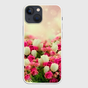 Чехол для iPhone 13 mini с принтом Цветы в городе Новоалтайск,  |  | розовый | розы | цветы | яркий