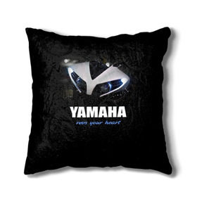 Подушка 3D с принтом Yamaha в городе Новоалтайск, наволочка – 100% полиэстер, наполнитель – холлофайбер (легкий наполнитель, не вызывает аллергию). | состоит из подушки и наволочки. Наволочка на молнии, легко снимается для стирки | yamaha | yzf | байк | байкер | мото | мотоцикл | мотоциклист | ямаха