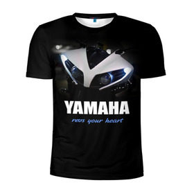 Мужская футболка 3D спортивная с принтом Yamaha в городе Новоалтайск, 100% полиэстер с улучшенными характеристиками | приталенный силуэт, круглая горловина, широкие плечи, сужается к линии бедра | yamaha | yzf | байк | байкер | мото | мотоцикл | мотоциклист | ямаха