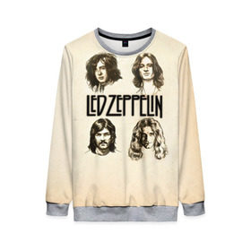 Женский свитшот 3D с принтом Led Zeppelin 1 в городе Новоалтайск, 100% полиэстер с мягким внутренним слоем | круглый вырез горловины, мягкая резинка на манжетах и поясе, свободная посадка по фигуре | led zeppelin | лед зеппелин | роберт плант