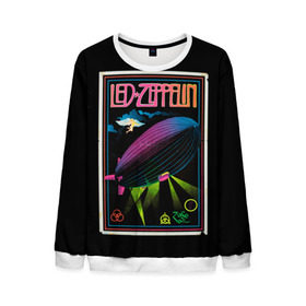 Мужской свитшот 3D с принтом Led Zeppelin 6 в городе Новоалтайск, 100% полиэстер с мягким внутренним слоем | круглый вырез горловины, мягкая резинка на манжетах и поясе, свободная посадка по фигуре | led zeppelin | лед зеппелин | роберт плант