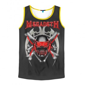 Мужская майка 3D с принтом Megadeth 2 в городе Новоалтайск, 100% полиэстер | круглая горловина, приталенный силуэт, длина до линии бедра. Пройма и горловина окантованы тонкой бейкой | megadeth | дирк вербурен | дэвид эллефсон | дэйв мастейн | кико лоурейро | мегадэт