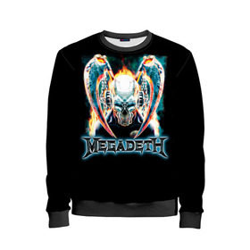Детский свитшот 3D с принтом Megadeth 4 в городе Новоалтайск, 100% полиэстер | свободная посадка, прямой крой, мягкая тканевая резинка на рукавах и понизу свитшота | megadeth | дирк вербурен | дэвид эллефсон | дэйв мастейн | кико лоурейро | мегадэт