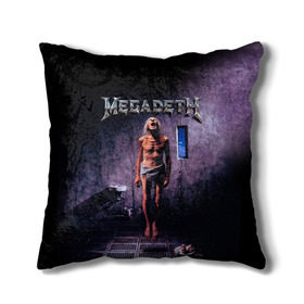 Подушка 3D с принтом Megadeth 7 в городе Новоалтайск, наволочка – 100% полиэстер, наполнитель – холлофайбер (легкий наполнитель, не вызывает аллергию). | состоит из подушки и наволочки. Наволочка на молнии, легко снимается для стирки | megadeth | дирк вербурен | дэвид эллефсон | дэйв мастейн | кико лоурейро | мегадэт