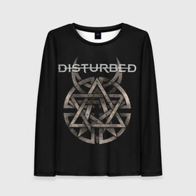 Женский лонгслив 3D с принтом Disturbed 2 в городе Новоалтайск, 100% полиэстер | длинные рукава, круглый вырез горловины, полуприлегающий силуэт | disturbed | donegan | draiman | moyer | wengren | венгрен | дистурбед | дониган | дрейман | мойер | хард рок