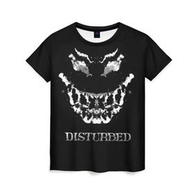 Женская футболка 3D с принтом Disturbed 5 в городе Новоалтайск, 100% полиэфир ( синтетическое хлопкоподобное полотно) | прямой крой, круглый вырез горловины, длина до линии бедер | disturbed | donegan | draiman | moyer | wengren | венгрен | дистурбед | дониган | дрейман | мойер | хард рок
