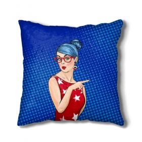 Подушка 3D с принтом Pop Art Girl в городе Новоалтайск, наволочка – 100% полиэстер, наполнитель – холлофайбер (легкий наполнитель, не вызывает аллергию). | состоит из подушки и наволочки. Наволочка на молнии, легко снимается для стирки | retro | арт | винтаж | девушка | искусство | поп | ретро