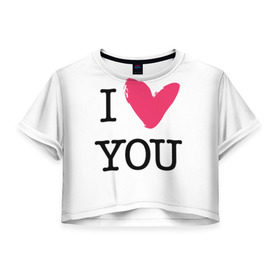 Женская футболка 3D укороченная с принтом Valentine`s Day, I Iove you в городе Новоалтайск, 100% полиэстер | круглая горловина, длина футболки до линии талии, рукава с отворотами | 14 | february | heart | holiday | i love you | valentines day | день святого валентина | праздник | сердце | февраль | я люблю тебя