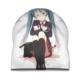 Шапка 3D с принтом Vocaloid в городе Новоалтайск, 100% полиэстер | универсальный размер, печать по всей поверхности изделия | Тематика изображения на принте: hatsune miku | miku | vocaloid | аниме | вокалоиды | мику | хацуне мику