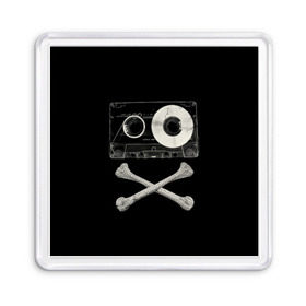 Магнит 55*55 с принтом Pirate Music в городе Новоалтайск, Пластик | Размер: 65*65 мм; Размер печати: 55*55 мм | Тематика изображения на принте: 80s | 90s | bone | dance | disco | music | pirate | retro | skelet | skull | tape | диско | кассета | кости | музыка | пират | ретро | скелет | череп
