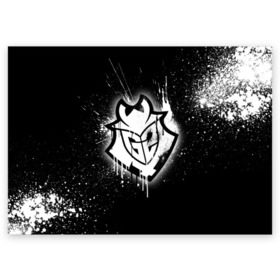 Поздравительная открытка с принтом cs:go - Gamers 2 (Black collection) в городе Новоалтайск, 100% бумага | плотность бумаги 280 г/м2, матовая, на обратной стороне линовка и место для марки
 | cs | csgo | g2 | gamers2 | го | кс