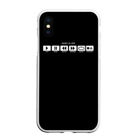 Чехол для iPhone XS Max матовый с принтом Music is Life в городе Новоалтайск, Силикон | Область печати: задняя сторона чехла, без боковых панелей | rock | гитара | музыка | рок