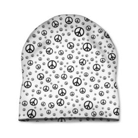 Шапка 3D с принтом Peace Symbol в городе Новоалтайск, 100% полиэстер | универсальный размер, печать по всей поверхности изделия | love | peace | symbol | знак | любовь | мир | пацифик | пацифика | сигнал | символ | хиппи