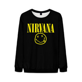 Мужской свитшот 3D с принтом Nirvana в городе Новоалтайск, 100% полиэстер с мягким внутренним слоем | круглый вырез горловины, мягкая резинка на манжетах и поясе, свободная посадка по фигуре | Тематика изображения на принте: curt | nirvana | кобейн | курт | нирвана