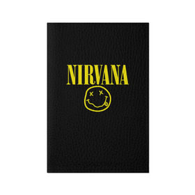 Обложка для паспорта матовая кожа с принтом Nirvana в городе Новоалтайск, натуральная матовая кожа | размер 19,3 х 13,7 см; прозрачные пластиковые крепления | Тематика изображения на принте: curt | nirvana | кобейн | курт | нирвана