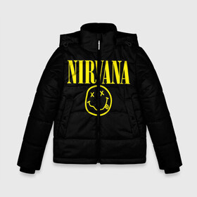 Зимняя куртка для мальчиков 3D с принтом Nirvana в городе Новоалтайск, ткань верха — 100% полиэстер; подклад — 100% полиэстер, утеплитель — 100% полиэстер | длина ниже бедра, удлиненная спинка, воротник стойка и отстегивающийся капюшон. Есть боковые карманы с листочкой на кнопках, утяжки по низу изделия и внутренний карман на молнии. 

Предусмотрены светоотражающий принт на спинке, радужный светоотражающий элемент на пуллере молнии и на резинке для утяжки | curt | nirvana | кобейн | курт | нирвана