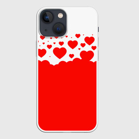 Чехол для iPhone 13 mini с принтом Сердечки в городе Новоалтайск,  |  | Тематика изображения на принте: 14 февраля | валентин | влюбленные | девушке | день святого валентина | жене | любимой | любимому | мужу | пара | парные | парню | подарок | подарок жене | подарок мужу