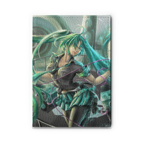 Обложка для автодокументов с принтом Hatsune Miku в городе Новоалтайск, натуральная кожа |  размер 19,9*13 см; внутри 4 больших “конверта” для документов и один маленький отдел — туда идеально встанут права | мику | хацуне