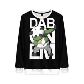 Женский свитшот 3D с принтом Panda dab в городе Новоалтайск, 100% полиэстер с мягким внутренним слоем | круглый вырез горловины, мягкая резинка на манжетах и поясе, свободная посадка по фигуре | dab | dab n dance | dab on em | panda dab | дэб