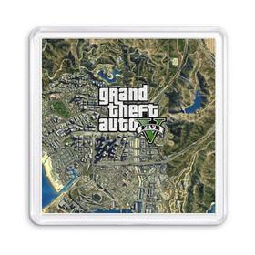 Магнит 55*55 с принтом GTA 5 в городе Новоалтайск, Пластик | Размер: 65*65 мм; Размер печати: 55*55 мм | Тематика изображения на принте: auto | grand | gta | theft | гта | карта