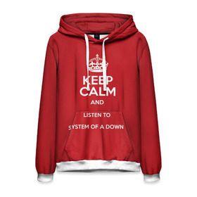 Мужская толстовка 3D с принтом Keep Calm SOAD в городе Новоалтайск, 100% полиэстер | двухслойный капюшон со шнурком для регулировки, мягкие манжеты на рукавах и по низу толстовки, спереди карман-кенгуру с мягким внутренним слоем. | soad | system of a down